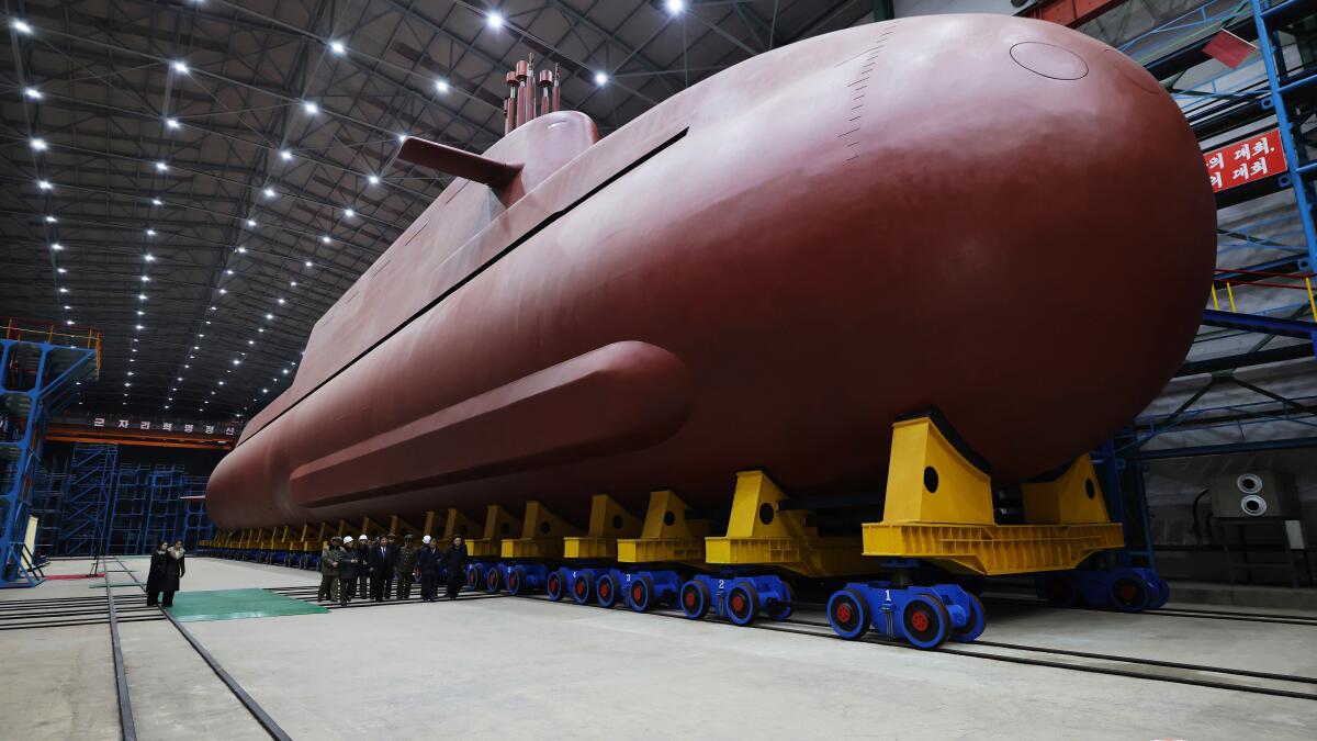 North Korea displays apparent progress in building nuclear-powered submarine
