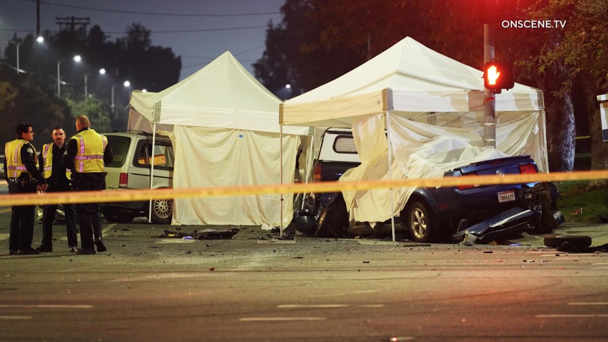 Three dead in Panorama City crash after driver speeds through red light