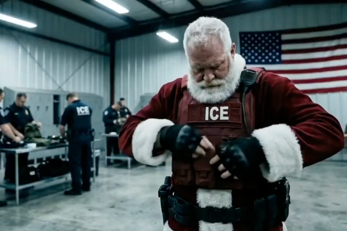 Santa rounds up migrants for ICE in Trump administration's Christmas-themed AI video