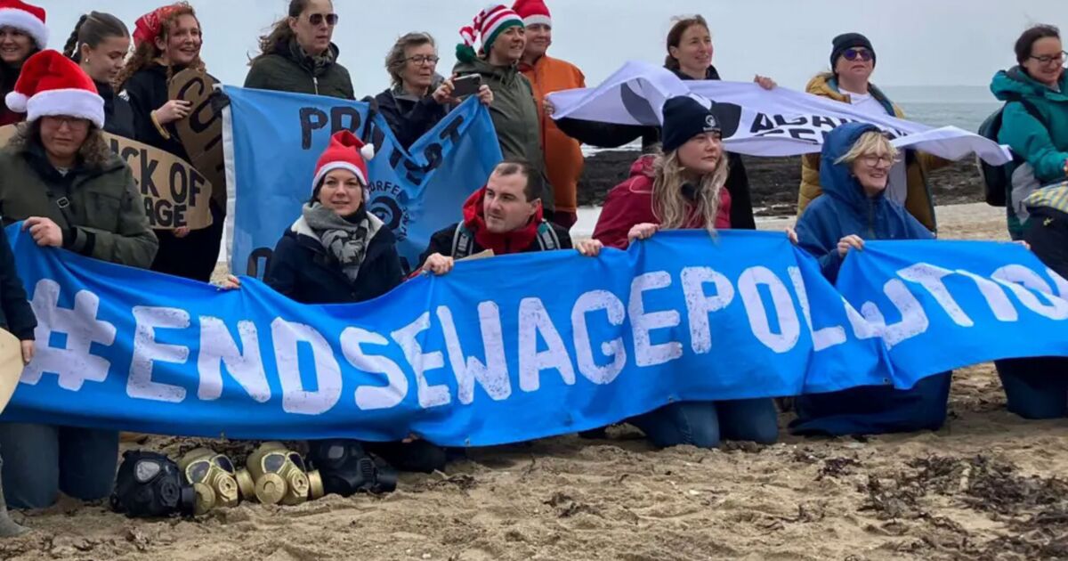 Fury as 'Santa' protest at UK beach cancelled because of pollution