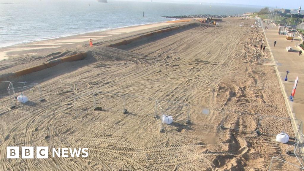 Section of Southsea beach reopens after shingle piped ashore