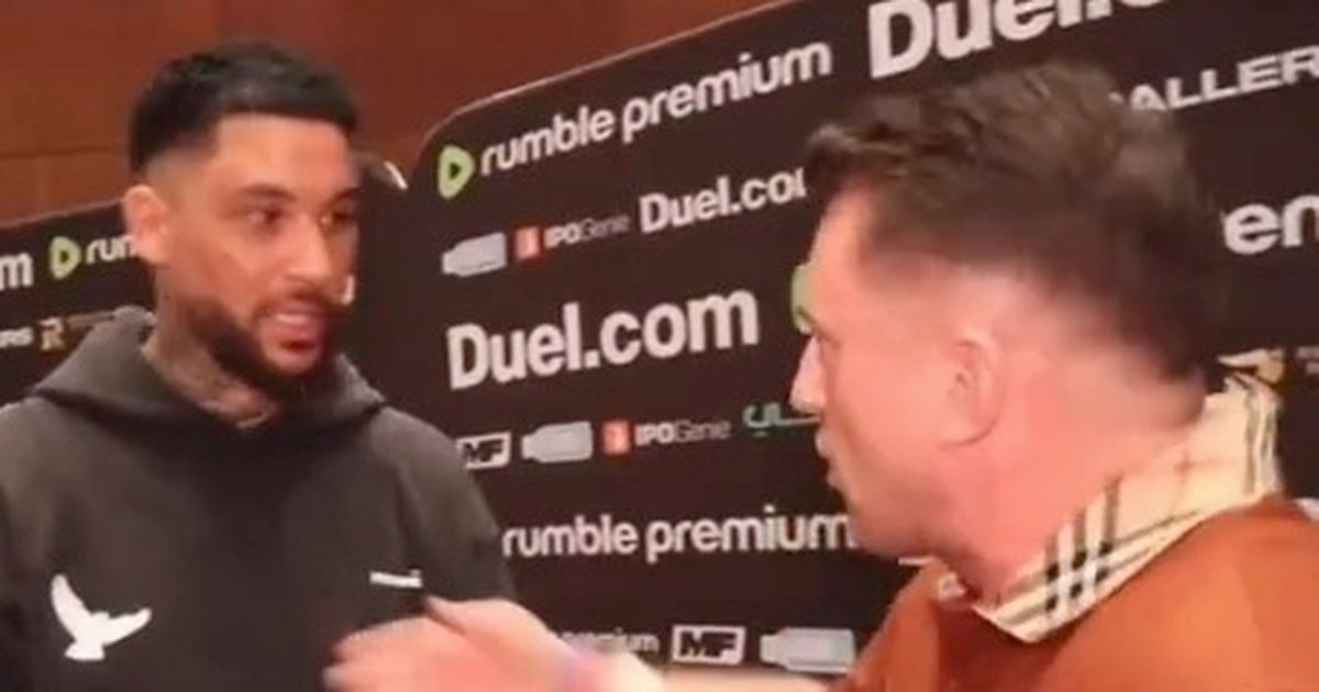 Tommy Robinson shoved by furious pro boxer as security step in at Misfits event - Daily Star