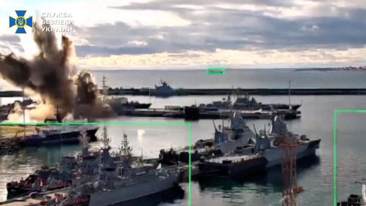 Ukraine hits Russian submarine in first underwater drone attack