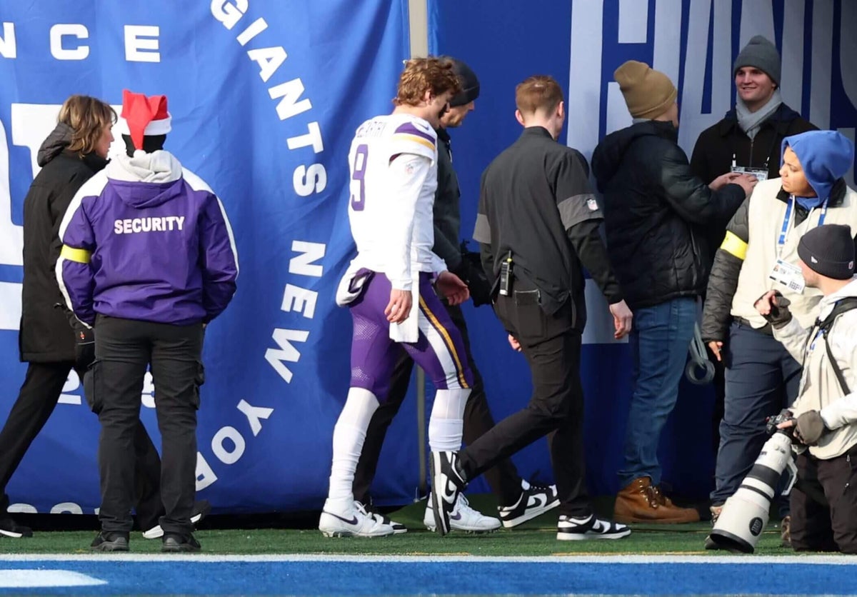 Vikings QB J.J. McCarthy to miss Christmas Day game vs. Lions with hand injury