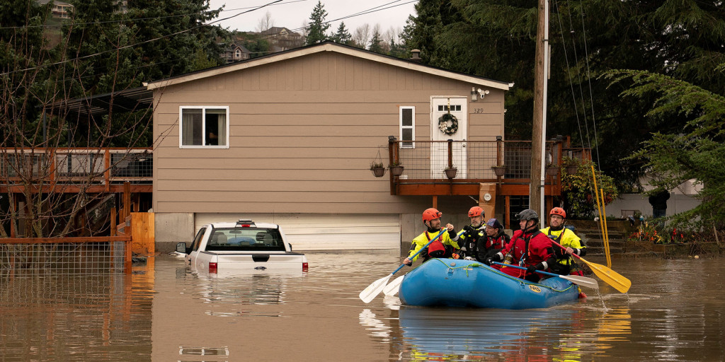 Washington state takes stock of flooding damage as another atmospheric river looms