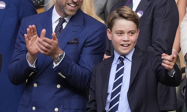 William and George don aprons to help with Christmas lunch at...