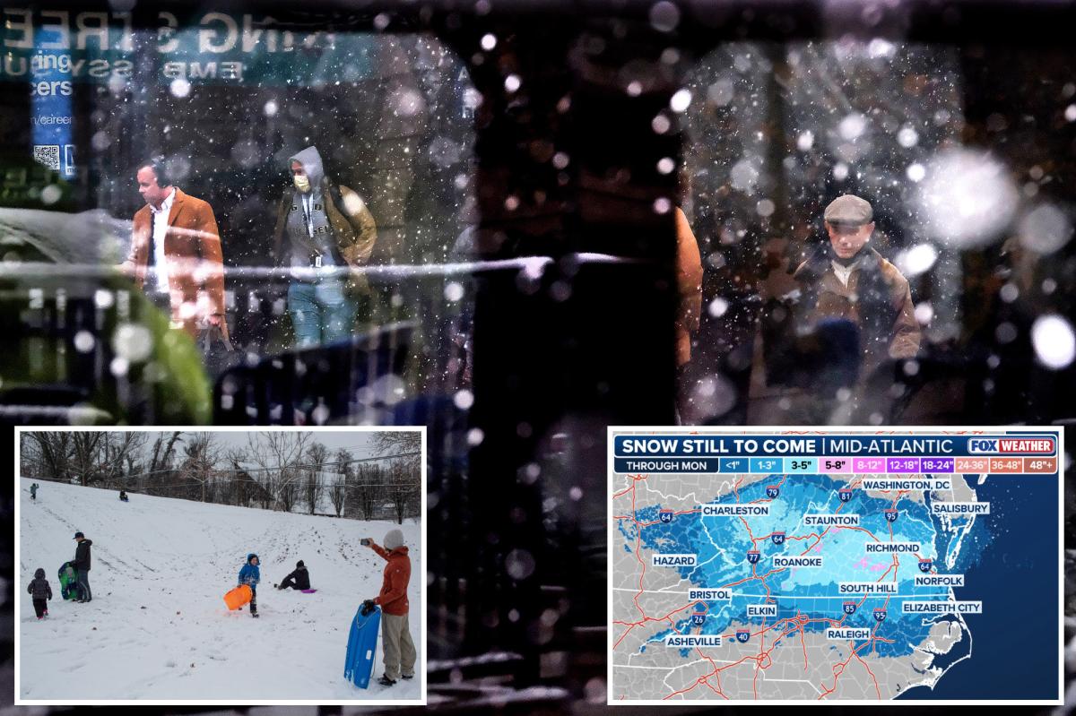 New winter storm stretching as far south as North Carolina, Virginia...