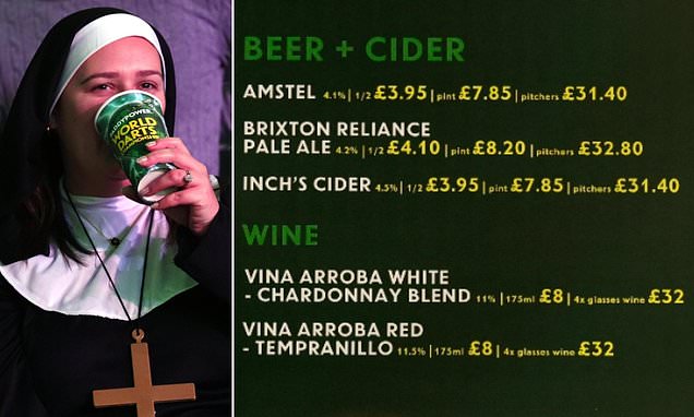 Revealed: The cost of a pint at this year's World Darts Championship
