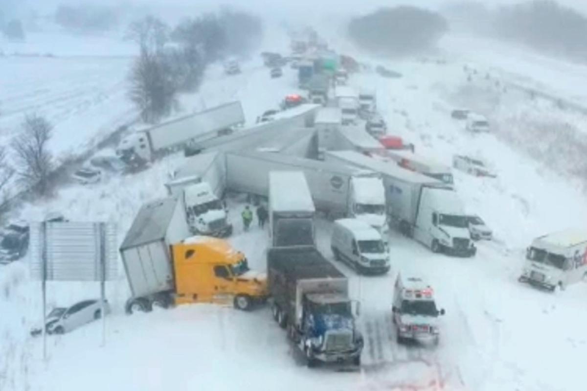 Roughly 100 vehicles involved in Michigan pileup amid snowy...