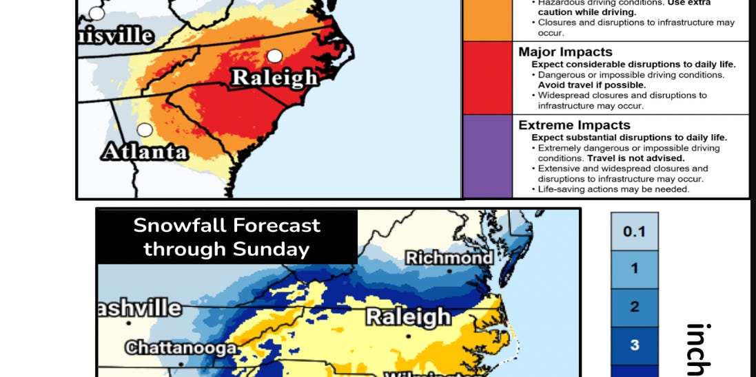 'Biggest snowstorm in decades' takes aim at parts of the South