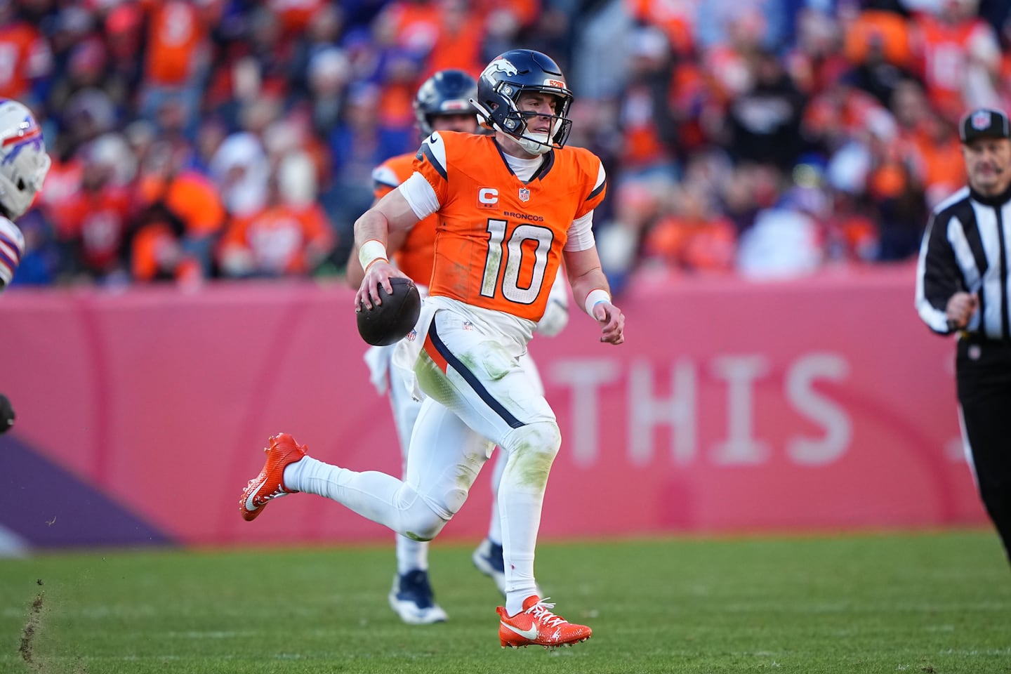 Denver quarterback Bo Nix breaks his right ankle late in Broncos' playoff win, will have surgery - The Boston Globe
