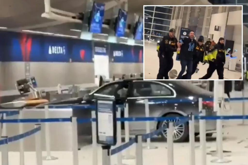 Driver crashes into Detroit Metro Airport terminal -- hauled away by...
