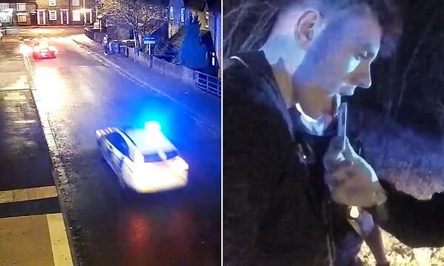 Moment drug driver raced through town at up to 120mph in police chase