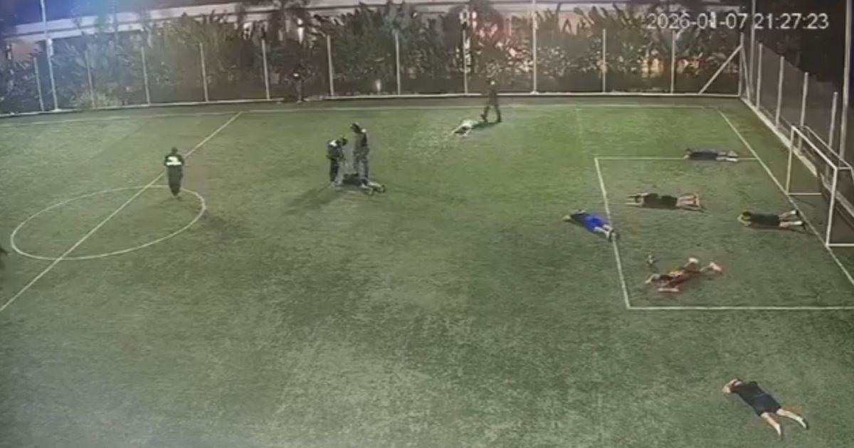 Shocking moment gunmen storm football match and shoot down player - The Mirror
