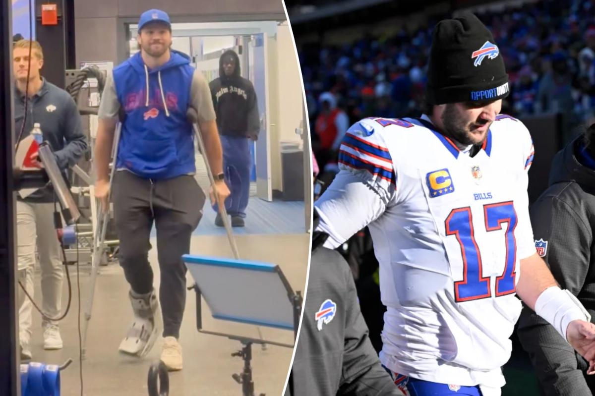 Josh Allen injury revealed as he arrives to Bills' Joe Brady press...
