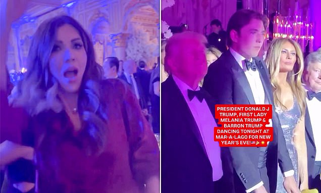 Kristi Noem dances to 'Ice Ice Baby' at Trump's Mar-a-Lago NYE party