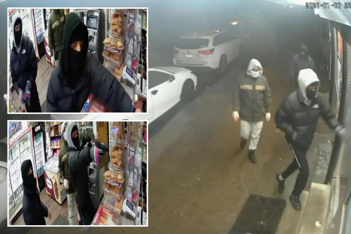 3 masked brutes  --  1 with gun  --  ambush NYC bodega workers for $4K...