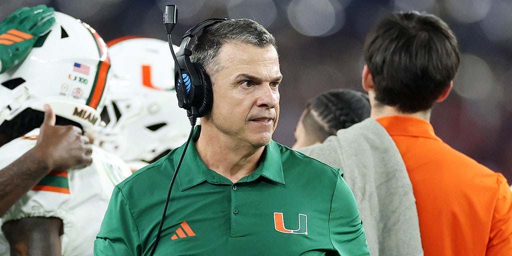 Miami coach Mario Cristobal wrestles out of hug after Carson Beck's touchdown in viral moment