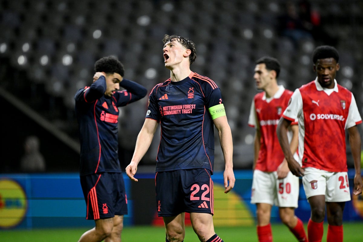Nottingham Forest's hopes of qualifying automatically hit in Braga defeat