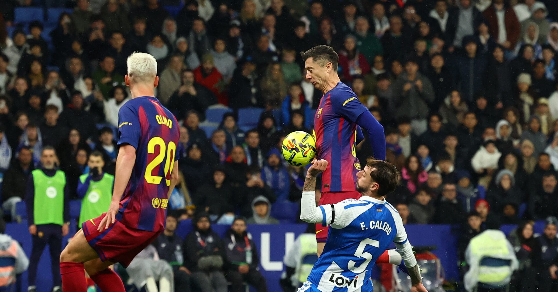 Late Olmo and Lewandowski goals give Barca 2-0 dramatic win at Espanyol