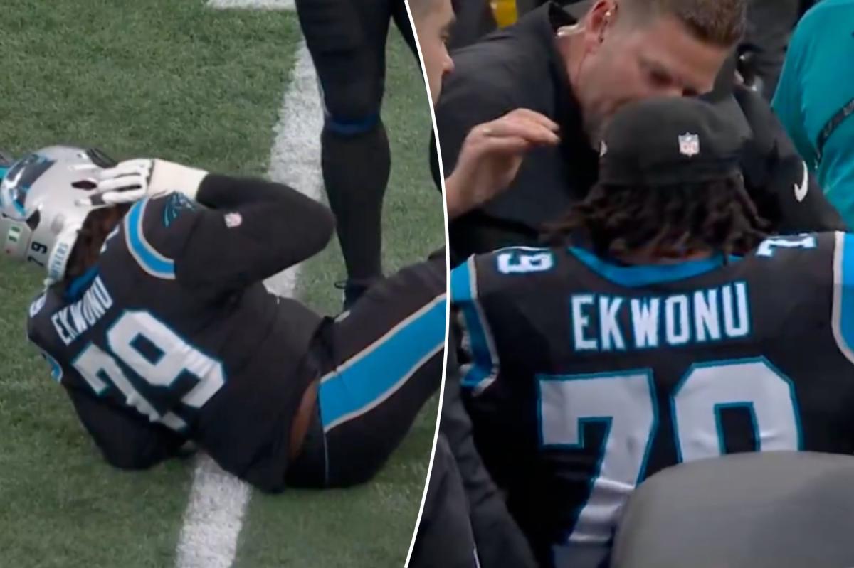 Panthers' Ikem Ekwonu carted off field, ruled out for rest of game...