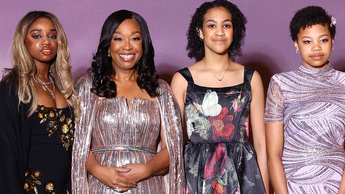 Shonda Rhimes, 56, makes rare move of posing with all three daughters