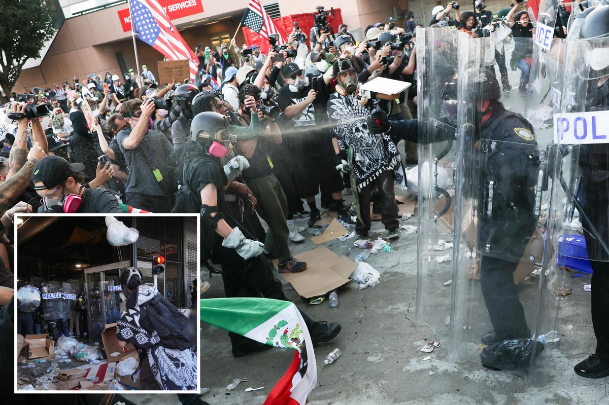 Sling shot-wielding psycho fired metal at LA officers during violent...