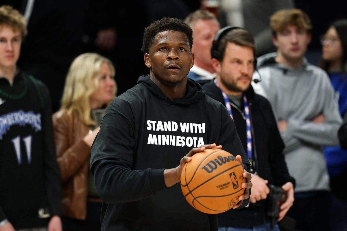 Timberwolves wear 'We Stand With Minnesota' shirts during pregame warmups