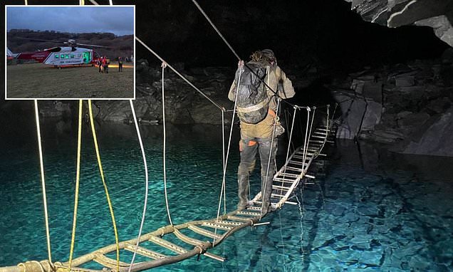 Thrill seeker airlifted to hospital after zip line snaps in slate mine