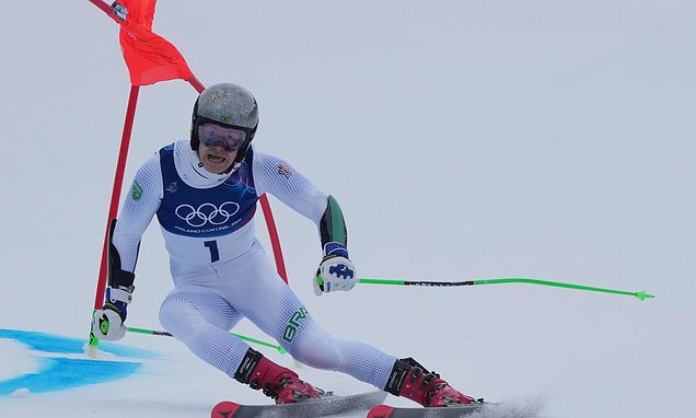 Brazil's Pinheiro Braathen leads GS after 1st run, seeking South...