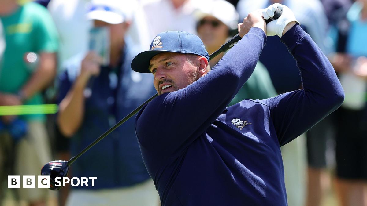 LIV Adelaide: Bryson DeChambeau recovers from topped drive to share lead in Australia