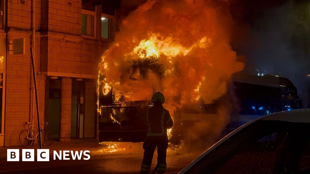 Bus bursts into flames in central Edinburgh