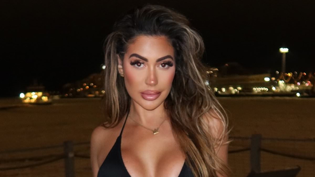 Chloe Ferry poses in snow in thong bikini in Finland with boyfriend