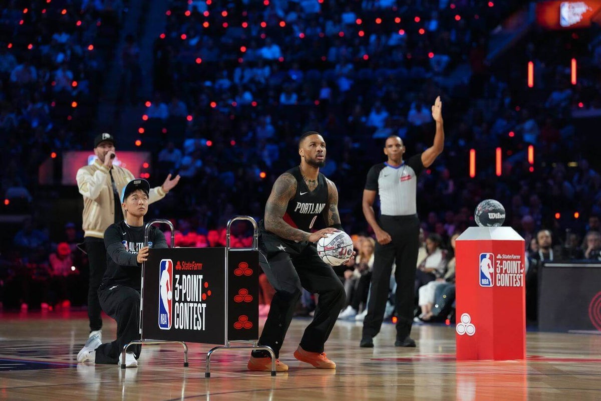 Damian Lillard edges out Devin Booker, wins 3-point contest while still rehabbing torn Achilles