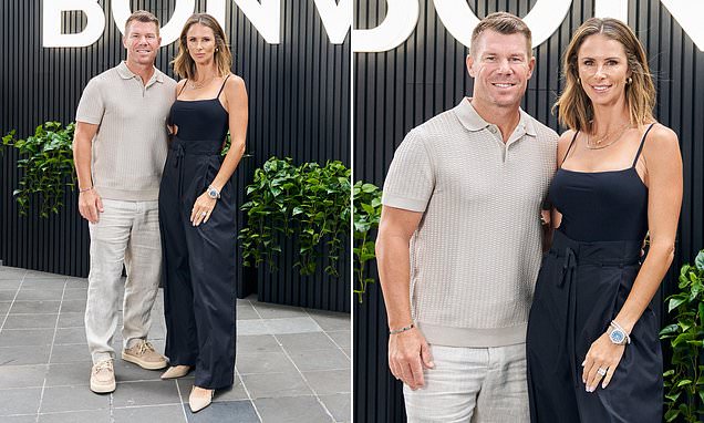 David and Candice Warner enjoy a rare date night at Australian Open