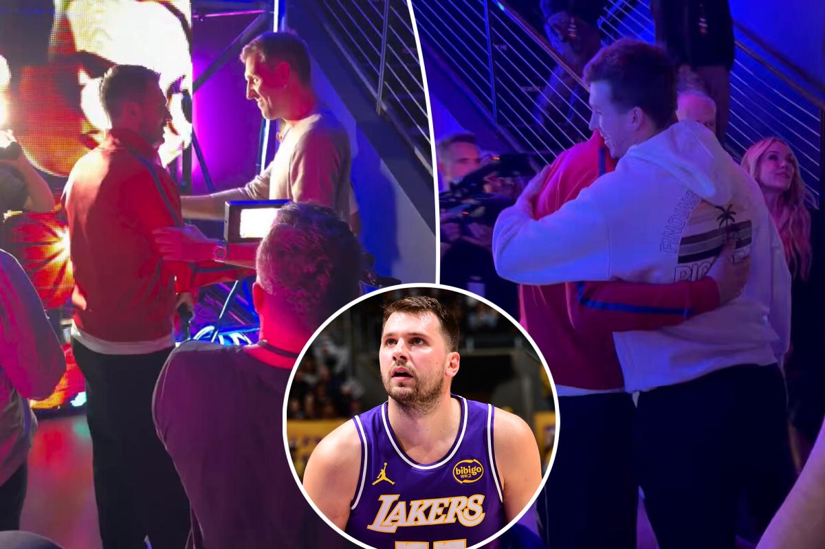 Watch: Dirk and Austin Reaves crash Luka Doncic's party