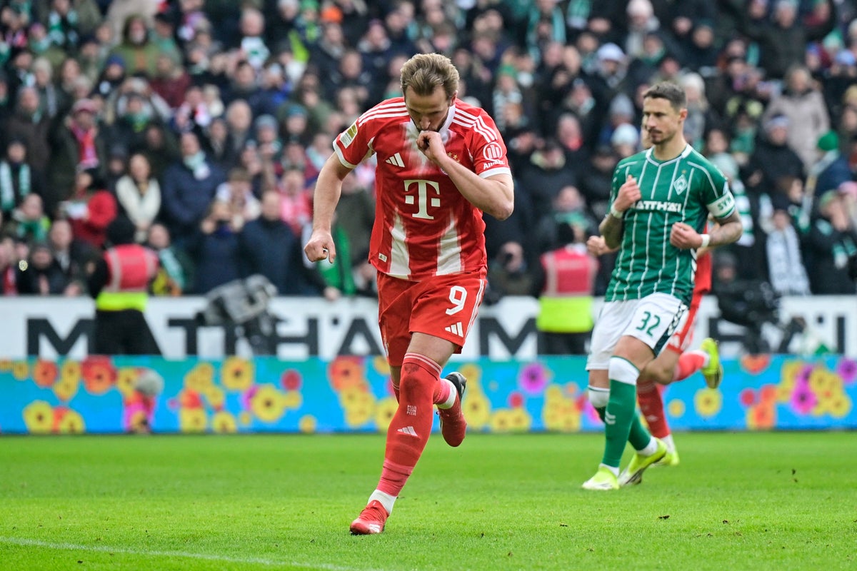 Harry Kane scores 500th career goal with brace as Bayern Munich beat Werder Bremen