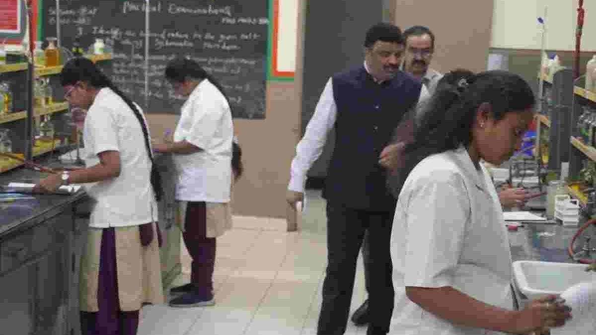 Intermediate Board Secretary inspects practical examination centre
