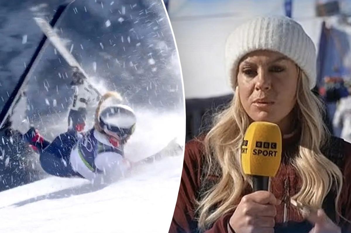 Olympics TV announcer breaks down over 'brutal' Lindsey Vonn crash