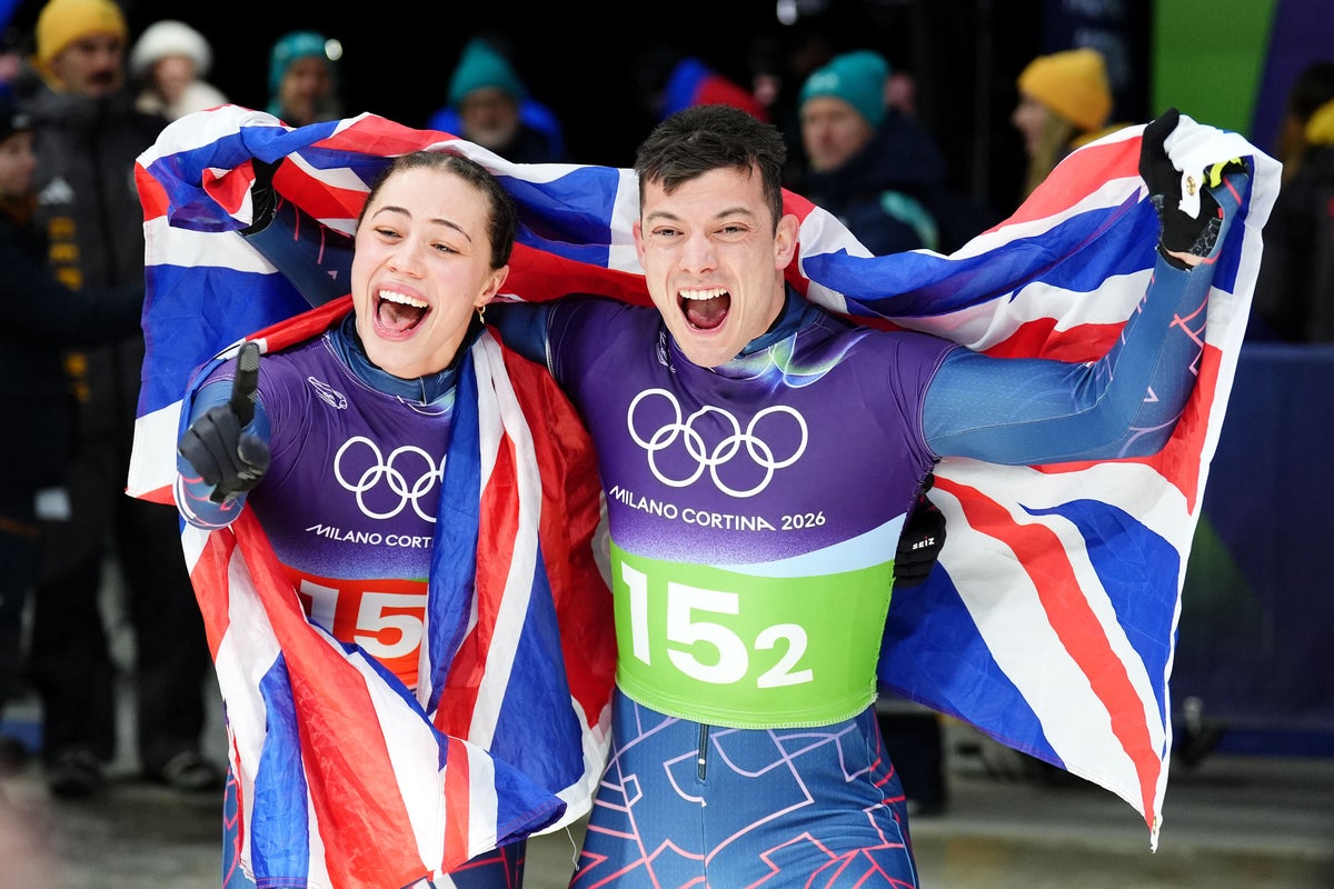 Great Britain's Matt Weston and Tabby Stoecker claim mixed team skeleton gold