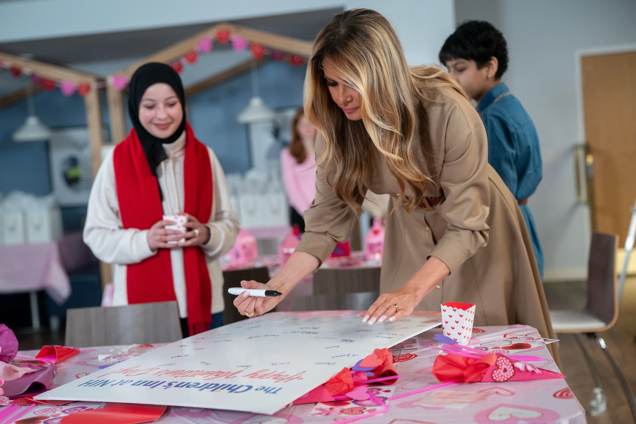 Melania Trump says she doesn't eat 'much sweets' as she celebrates Valentine's Day with children