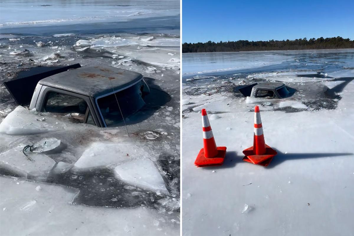 Bonehead NJ driver's stunt gone wrong sends pickup sinking through...