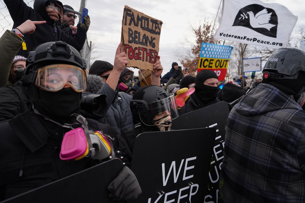 Police arrest protesters at Minneapolis federal building on 1-month anniversary of woman's death