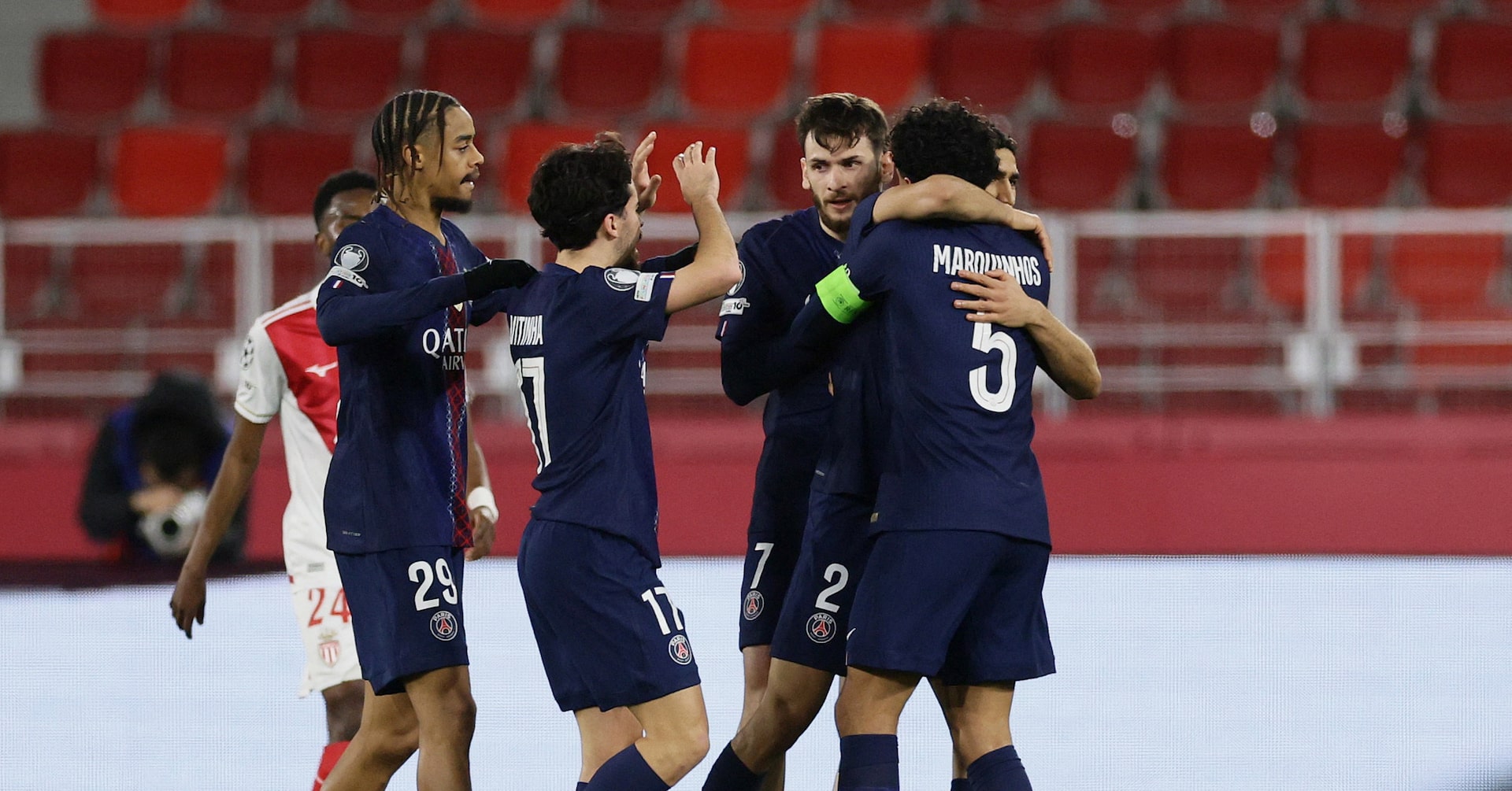 PSG rally from early deficit to beat Monaco 3-2 away in Champions League playoff