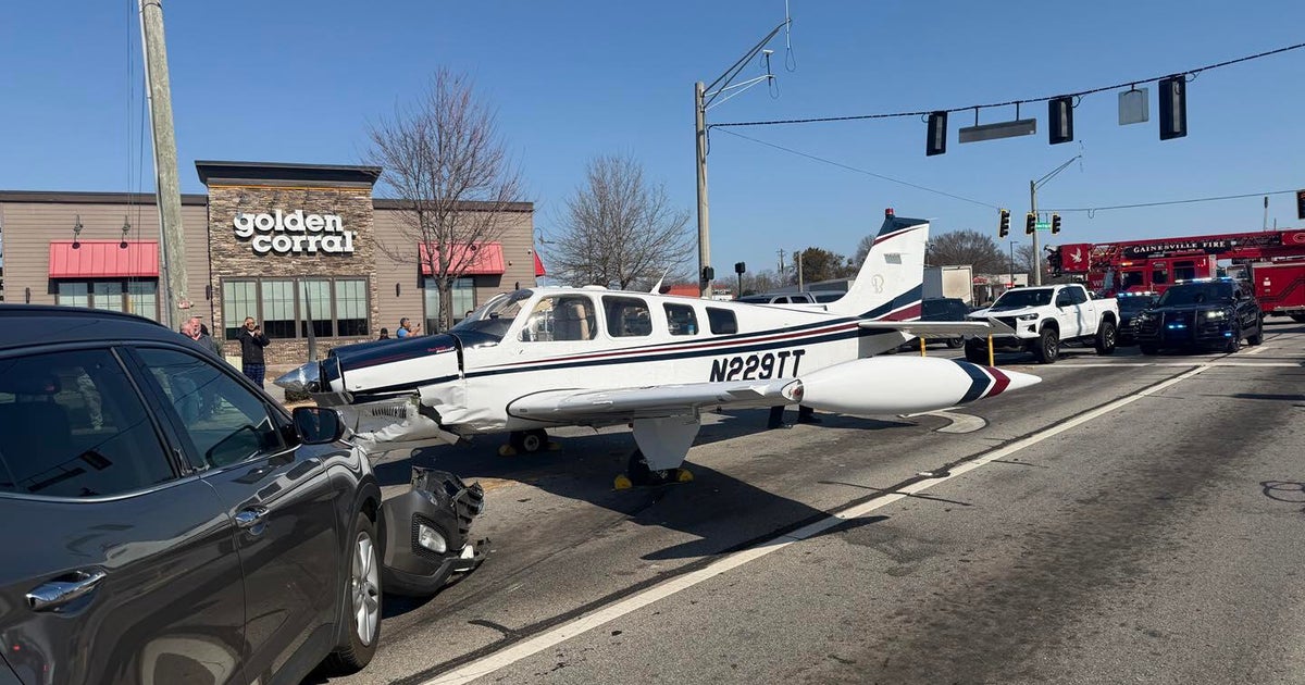 Small plane crashes into vehicles during emergency landing in Georgia
