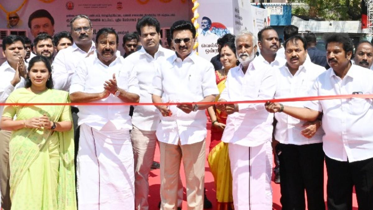 T.N. CM Stalin inaugurates railway overbridge on Korukkupet-Manali Road