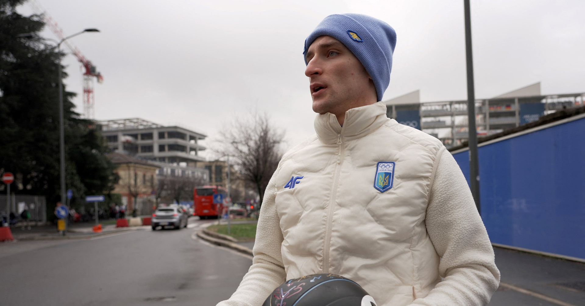 Ukraine short track skater Handei told to tape over 'heroism' message on helmet at Olympics