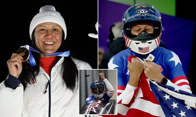 Bobsledder breaks down in tears after winning gold at fifth Olympics