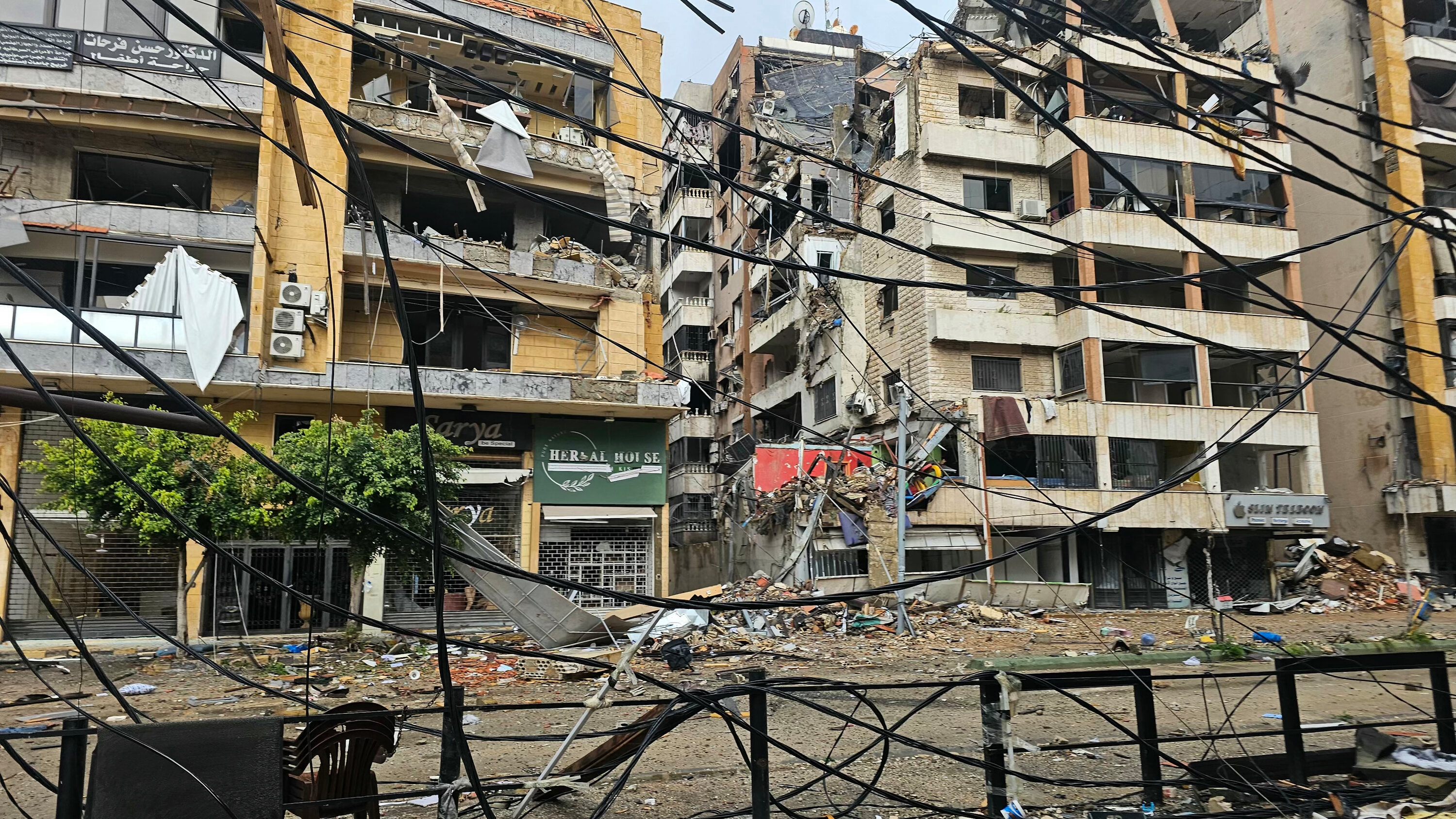 Heavy storms in Beirut cap a morning of ongoing Israeli strikes.